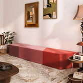 Daneey Großer, mit Schaumstoff gefüllter Lavendel-Pouf-Ottomane – C-Pink-Serie, 3-teilig