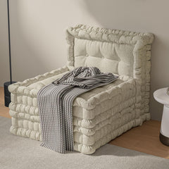 Convertible Lazy Sofa,Polyester-Beige