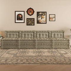 Convertible Lazy Sofa,Velvet-Taupe