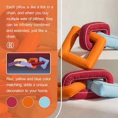 Daneey Set of 3 Funky Chain Shaped Throw Pillows
