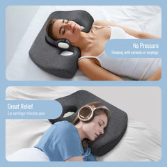 Ohrlochkissen für Seitenschläfer – Memory Foam mit Löchern