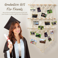 Boho Macrame Hanging Photo Display