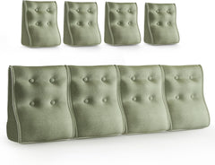 Kombinierbares ergonomisches Bettkissen Leinen-Grasgrün