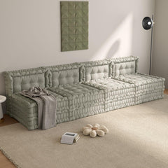Convertible Lazy Sofa,Velvet-Light Gray