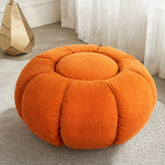 Velvet Pumpkin-Shaped Ottoman Pouf