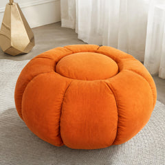 Velvet Pumpkin-Shaped Ottoman Pouf