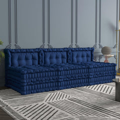 Convertible Lazy Sofa,Velvet-Deep Blue