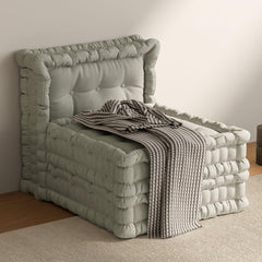 Convertible Lazy Sofa,Velvet-Light Gray