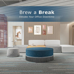 Velvet Tassel Cloud Ottoman - Blue