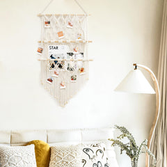 Boho Macrame Hanging Photo Display