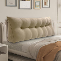 Triangular Headboard Pillow with Removable 85% Linen 15% Cotton Blend Cover——Taupe