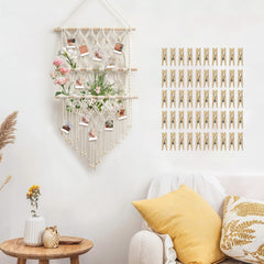 Boho Macrame Hanging Photo Display