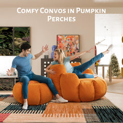 Plush Velvet Pumpkin Bean Bag Chair