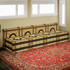 Yellow Pattern Velvet 3-in-1 Sofa Bed