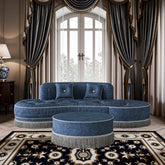 Blue-Silver Dream Velvet Throne