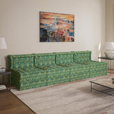 Grünes Samt-3-in-1-Schlafsofa