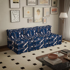 NavyBlue Velvet 3-in-1 Sofa Bed