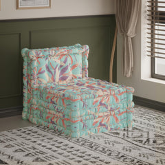 Hellblaues 3-in-1-Schlafsofa aus Samt