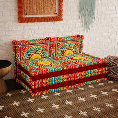 Multicolor Velvet 3-in-1 Sofa Bed