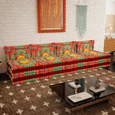 Mehrfarbiges 3-in-1-Schlafsofa aus Samt