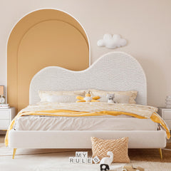 Queen Size Cloud Velvet Headboard-Beige