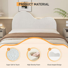 Queen Size Cloud Velvet Headboard-Beige