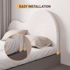 Queen Size Cloud Velvet Headboard-Beige