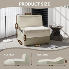 Multifunktionales zusammenklappbares Liegesofa – Beige