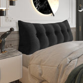 Dreieckiges Lesekissen, Kopfteil, Rückenlehne, Cord – Schwarz