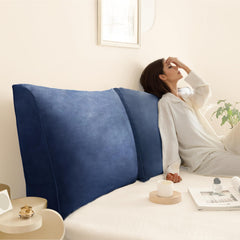 Kopfteil Lesekissen: Bett Sitzstütze Blau