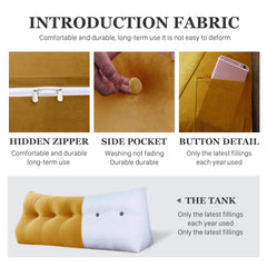 Wedge Pillow with Cylinder Neck Bolster Velvet—Ginger