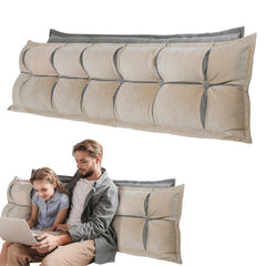 Double-layer Headboard Reading Pillow——Gray
