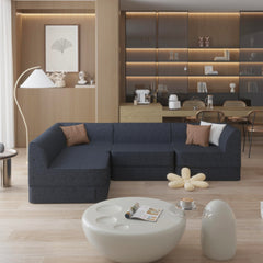 Customizable L-Shaped Modular Sofa