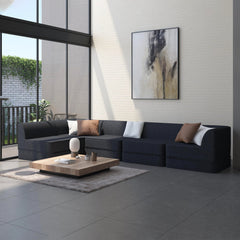 Customizable L-Shaped Modular Sofa