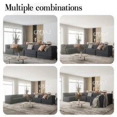 Customizable L-Shaped Modular Sofa
