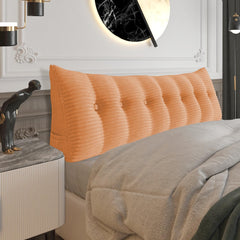 Dreieckiges Lesekissen, Kopfteil, Rückenlehne, Cord – Pfirsichkoralle