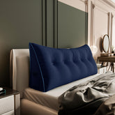 Large Wedge Headboard Backrest Reading Pillow — Silent Blue