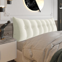 Dreieckiges Lesekissen, Kopfteil, Rückenlehne, Cord – Weiß