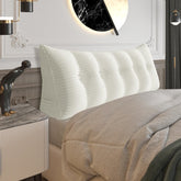 Dreieckiges Lesekissen, Kopfteil, Rückenlehne, Cord – Weiß