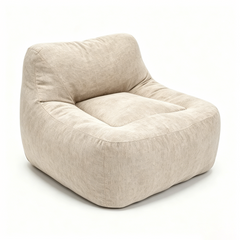 Upholstered Floor Bean Bag Chair, Soft Velvet-Feel Fabric Lounge Chair