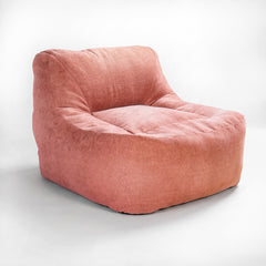 Upholstered Floor Bean Bag Chair, Soft Velvet-Feel Fabric Lounge Chair