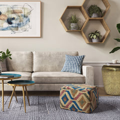 Square Pouf - Multi-Color - Fabric