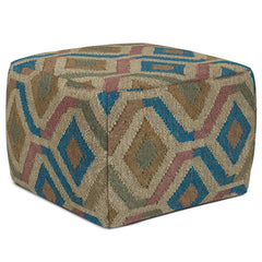 Square Pouf - Multi-Color - Fabric