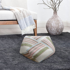 Casual Boho Striped Storage Pouf