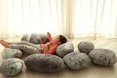 3D Curve Living Stones 7-teiliges Set Bodenkissen, gemischte Wurfkissen #02