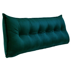 Rectangular Back Support Headboard Pillow Velvet——Cyan