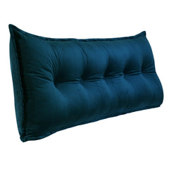 Rectangular Back Support Headboard Pillow Velvet——Deep Blue
