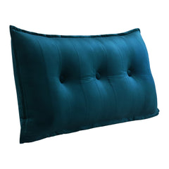 Rectangular Back Support Headboard Pillow Velvet——Deep Blue