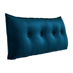 Rectangular Back Support Headboard Pillow Velvet——Deep Blue