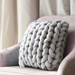 Giant Arm Knitting Chunky Knit Yarn Hand Knitting Blanket Velvet for DIY Weave Craft Crochet Washable—Light Gray